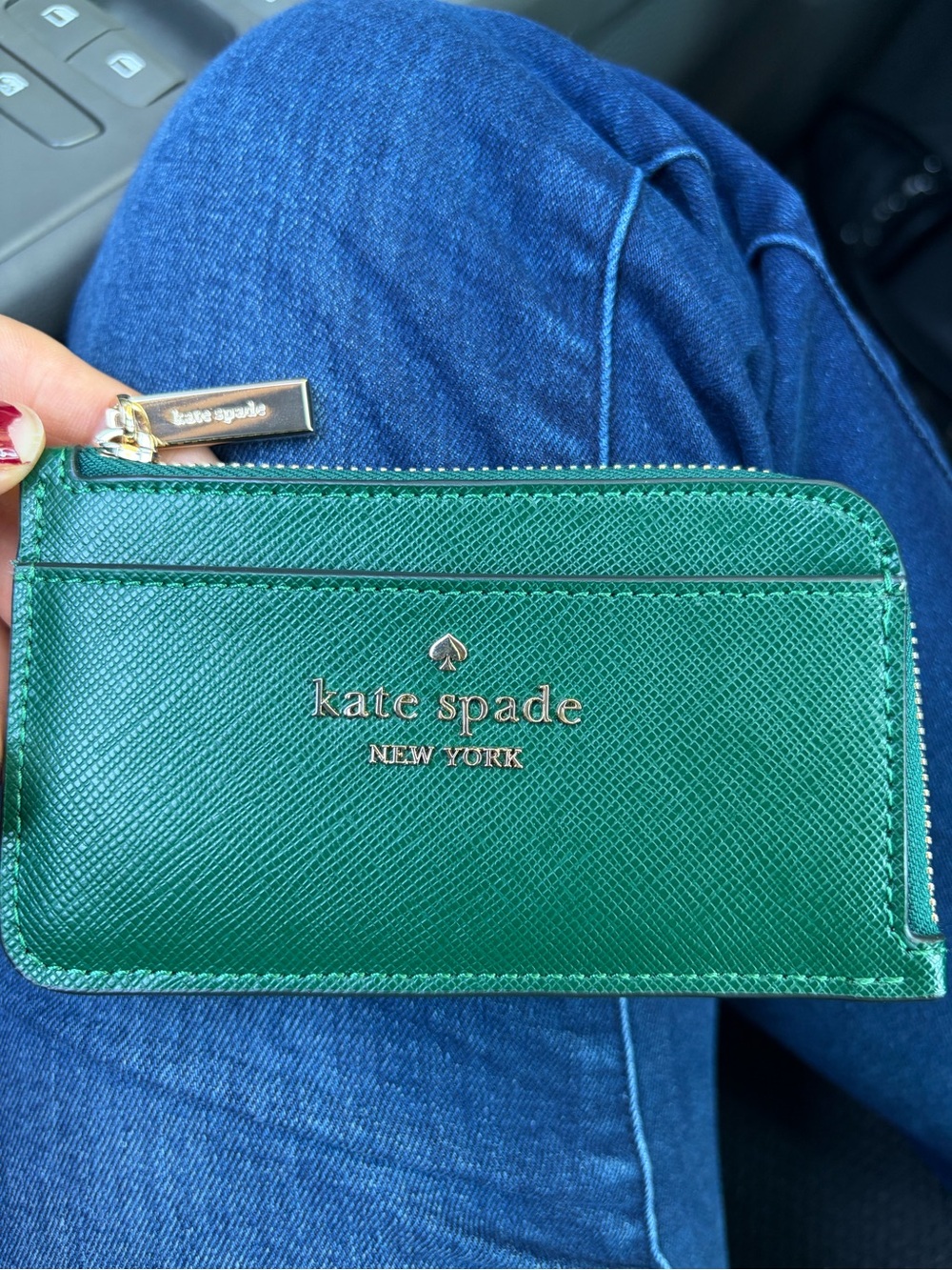 Kate Spade Madison Saffiano Leather Deep Jade Card Wallet